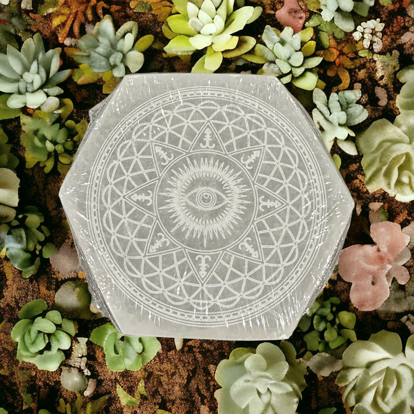 Selenite crystal charging plate