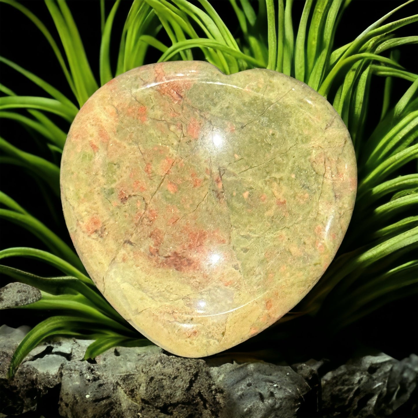 Crystal calming stone / worry stone - heart