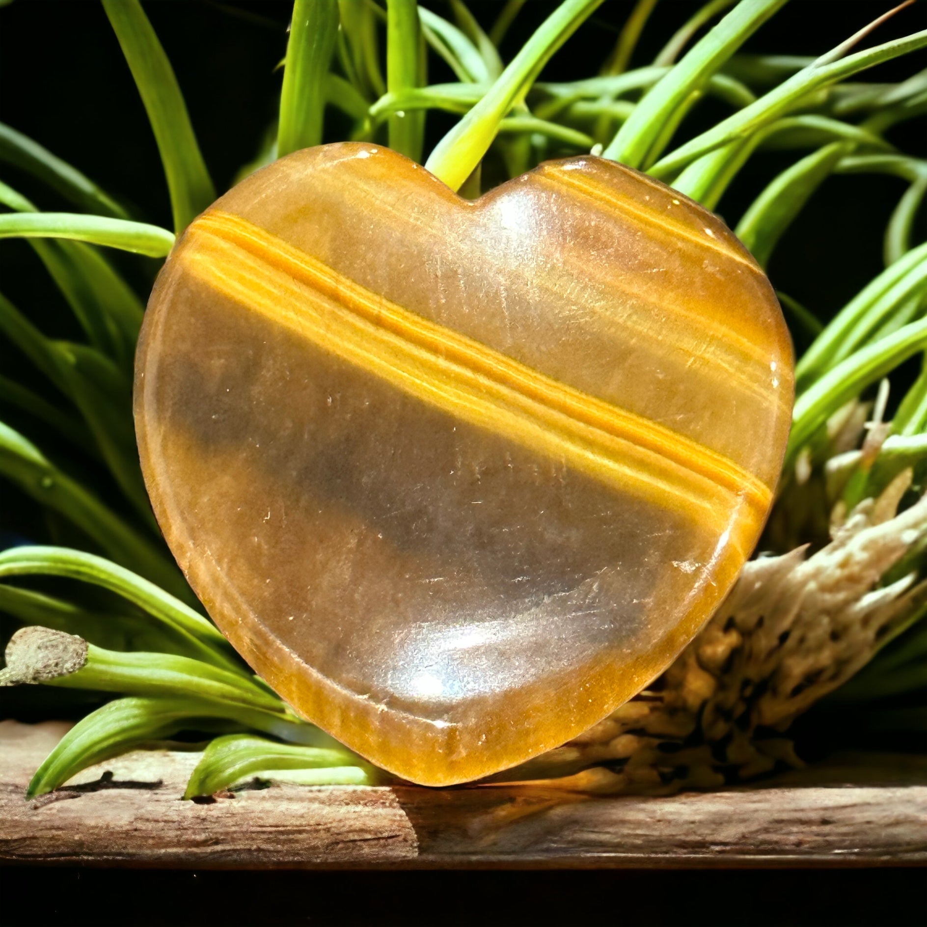 Crystal calming stone / worry stone - heart