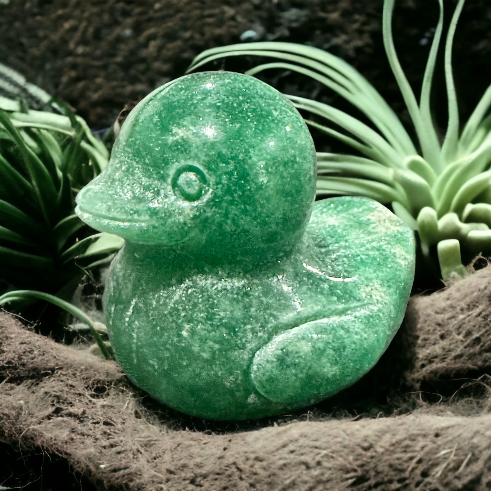 Crystal duck carving