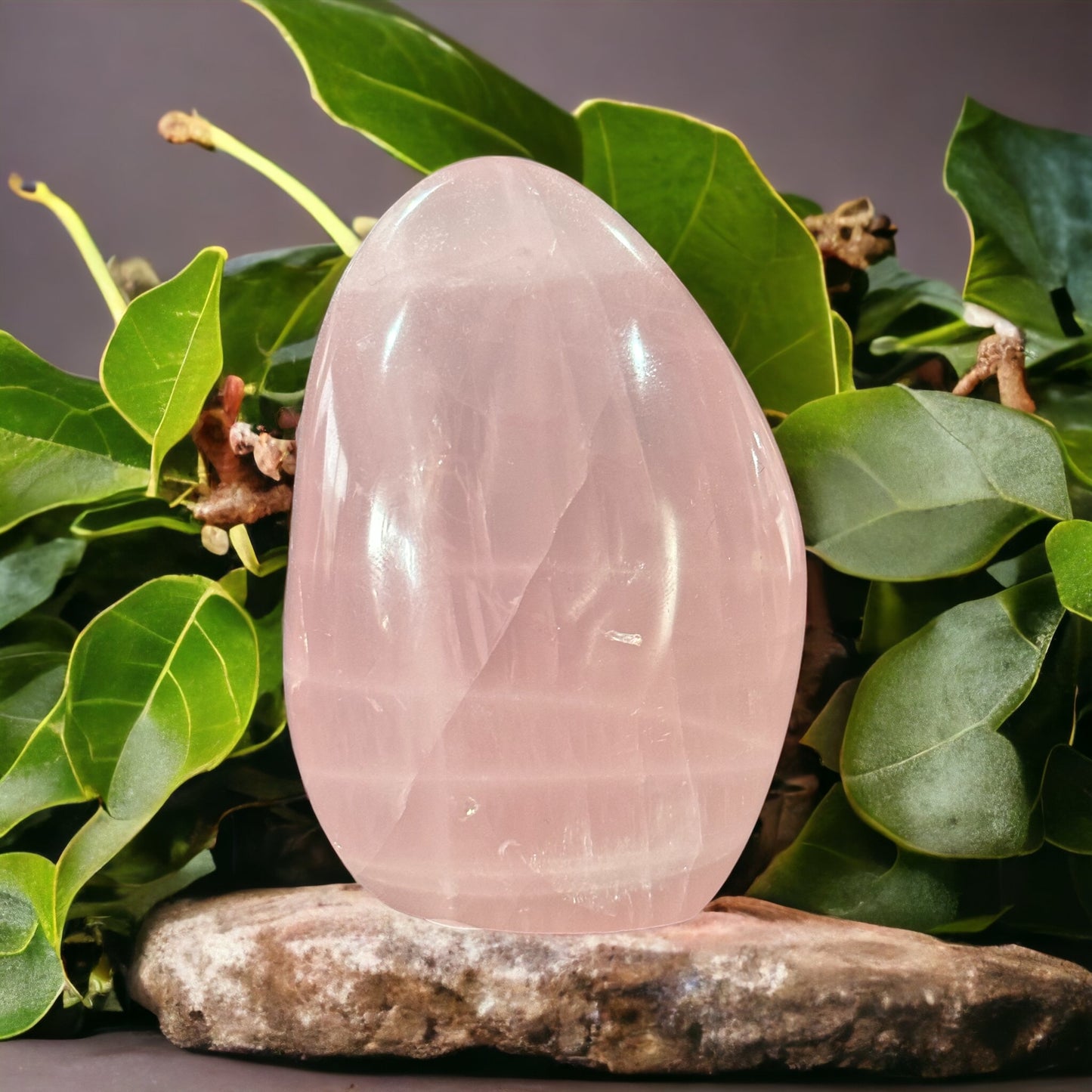 Rose quartz crystal freeform