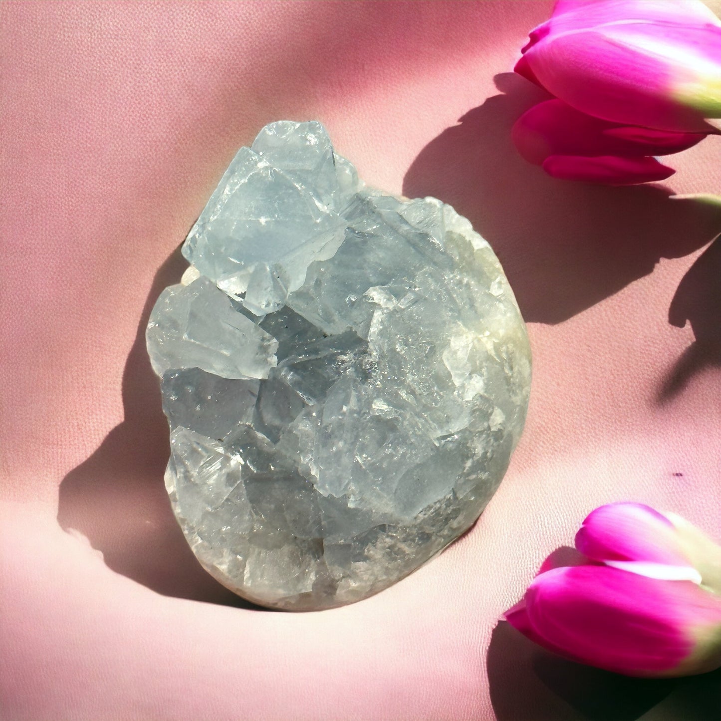 Celestite crystal cluster