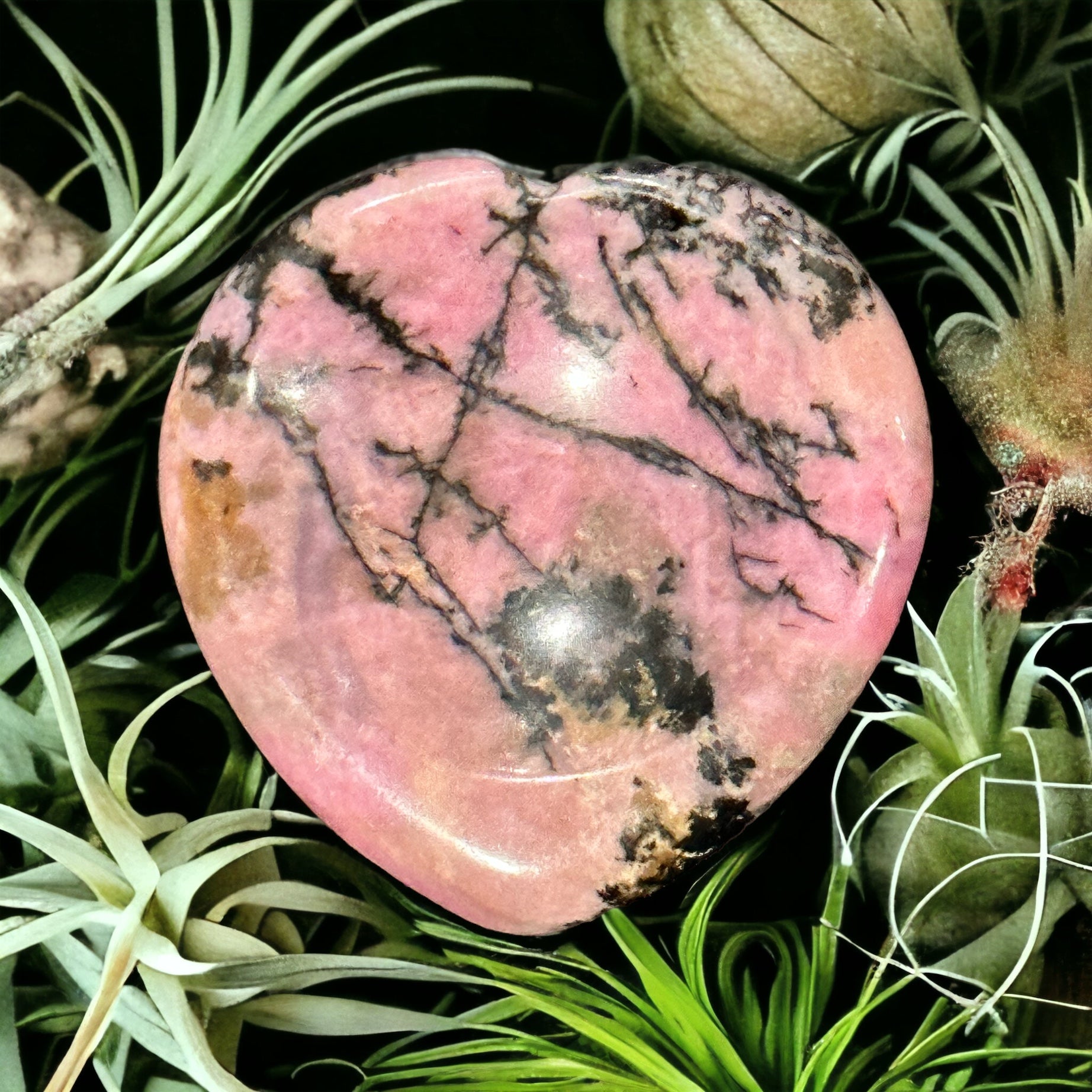 Crystal calming stone / worry stone - heart