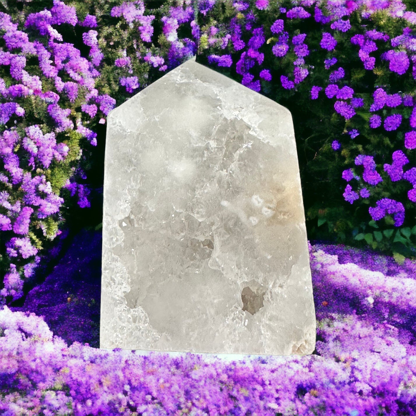 White geode crystal tower