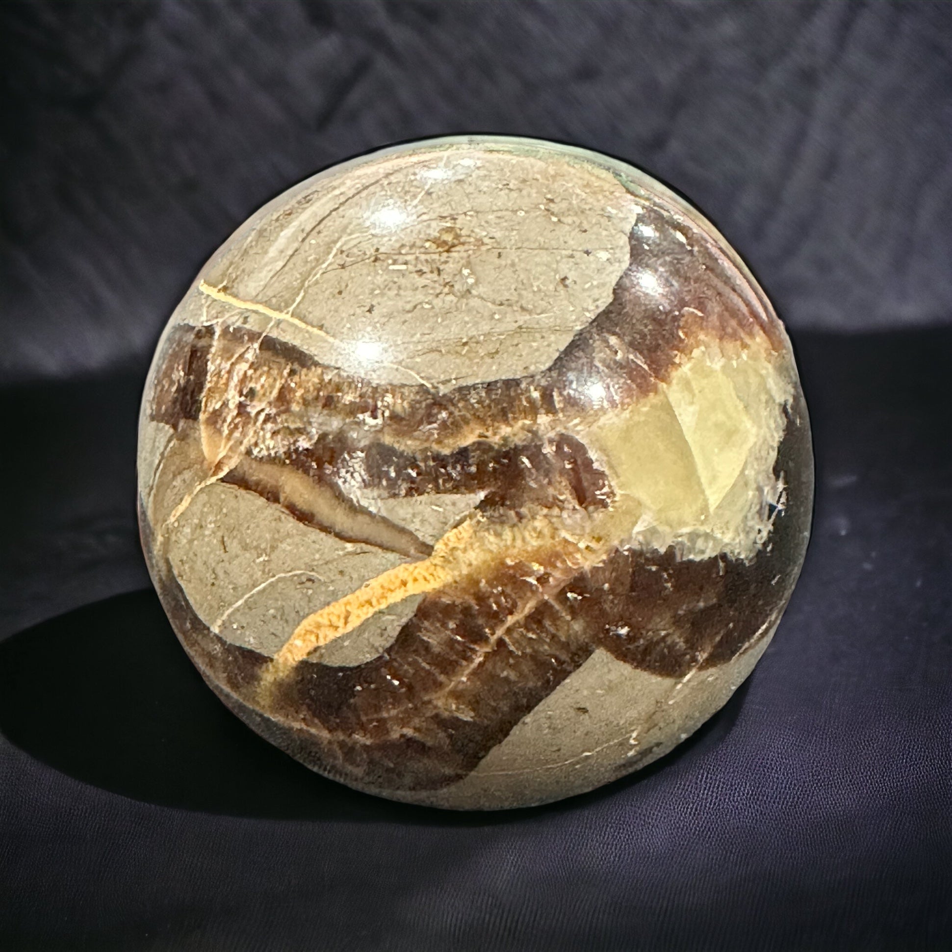 Septarian sphere crystal