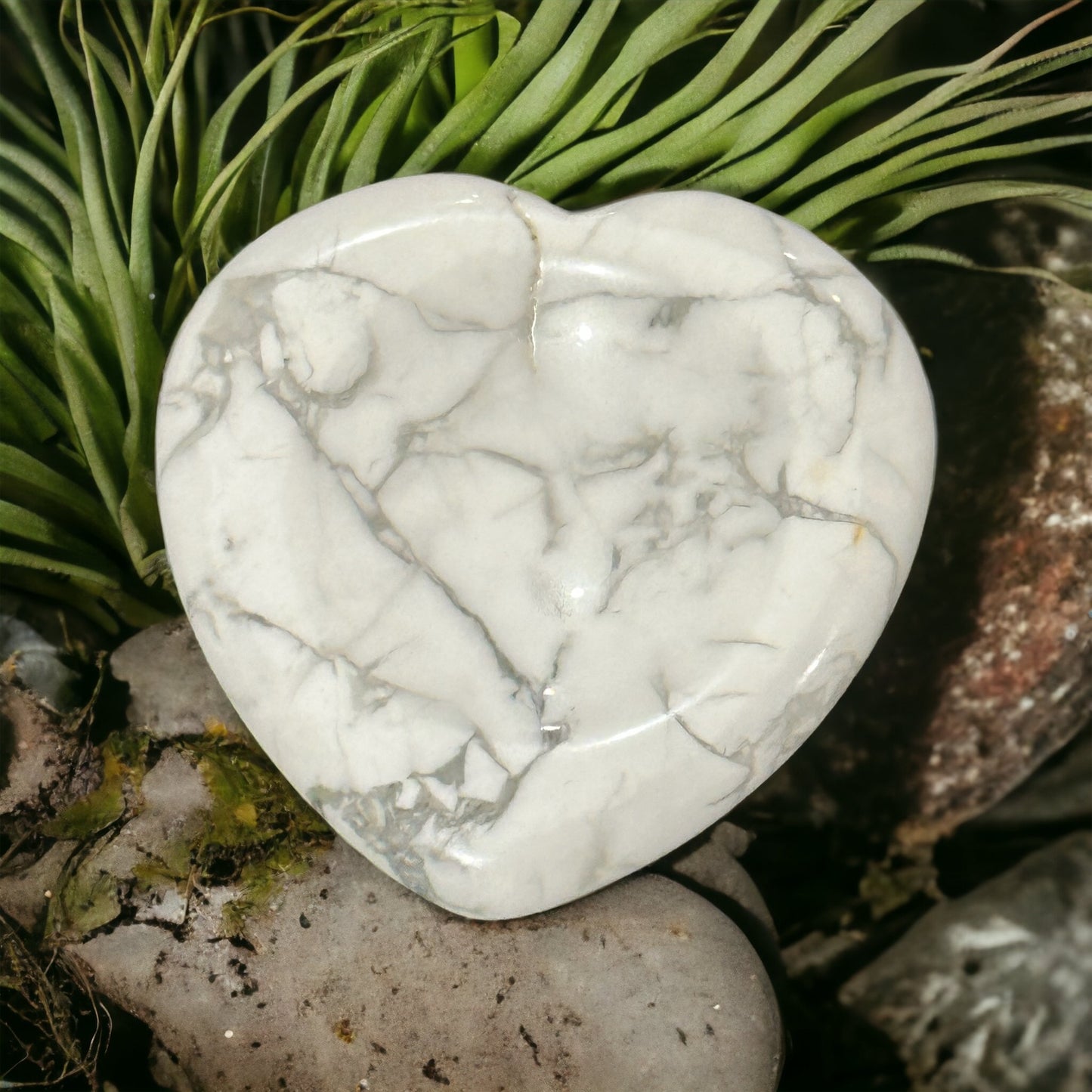 Crystal calming stone / worry stone - heart