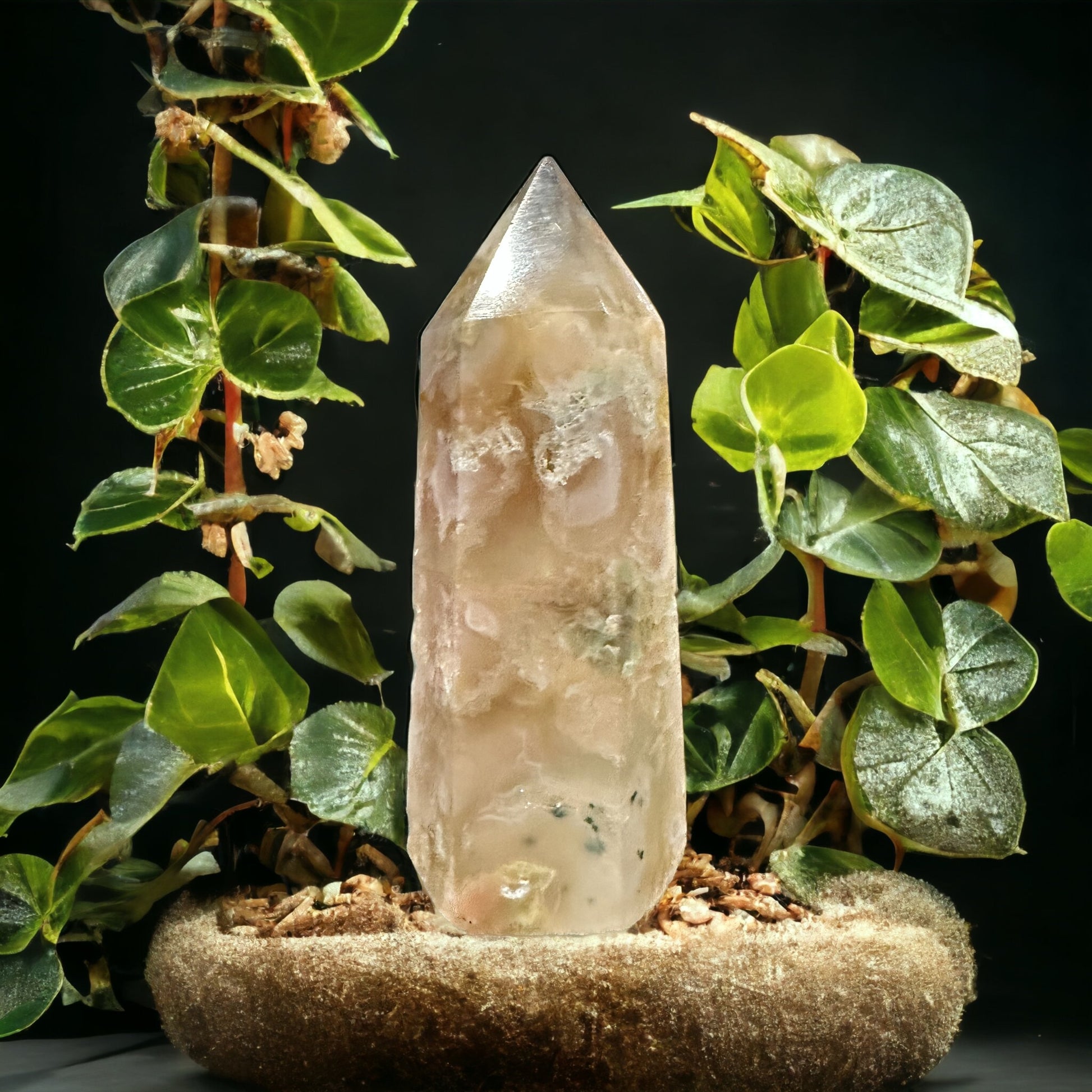 Flower agate crystal tower