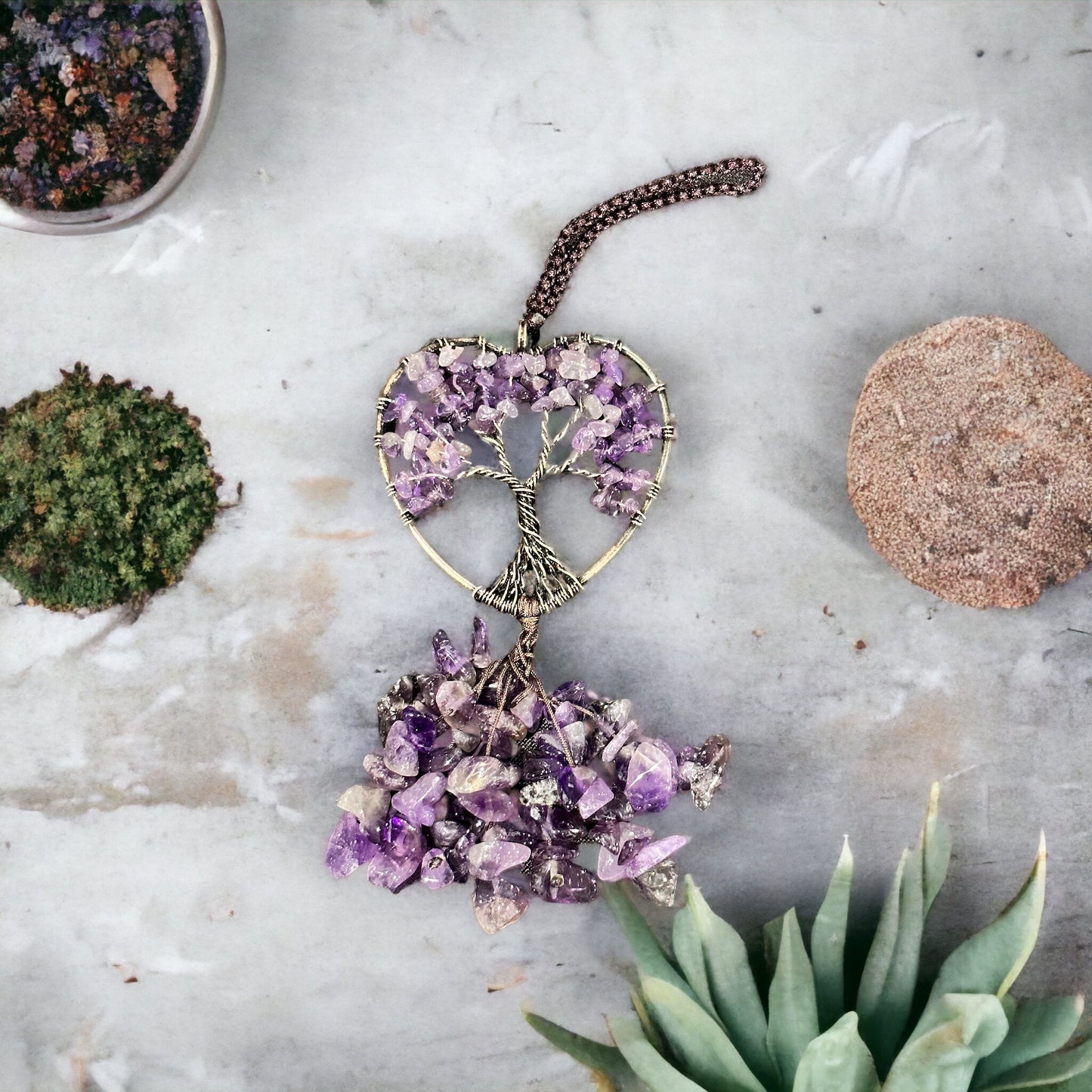 Crystal chip hangings