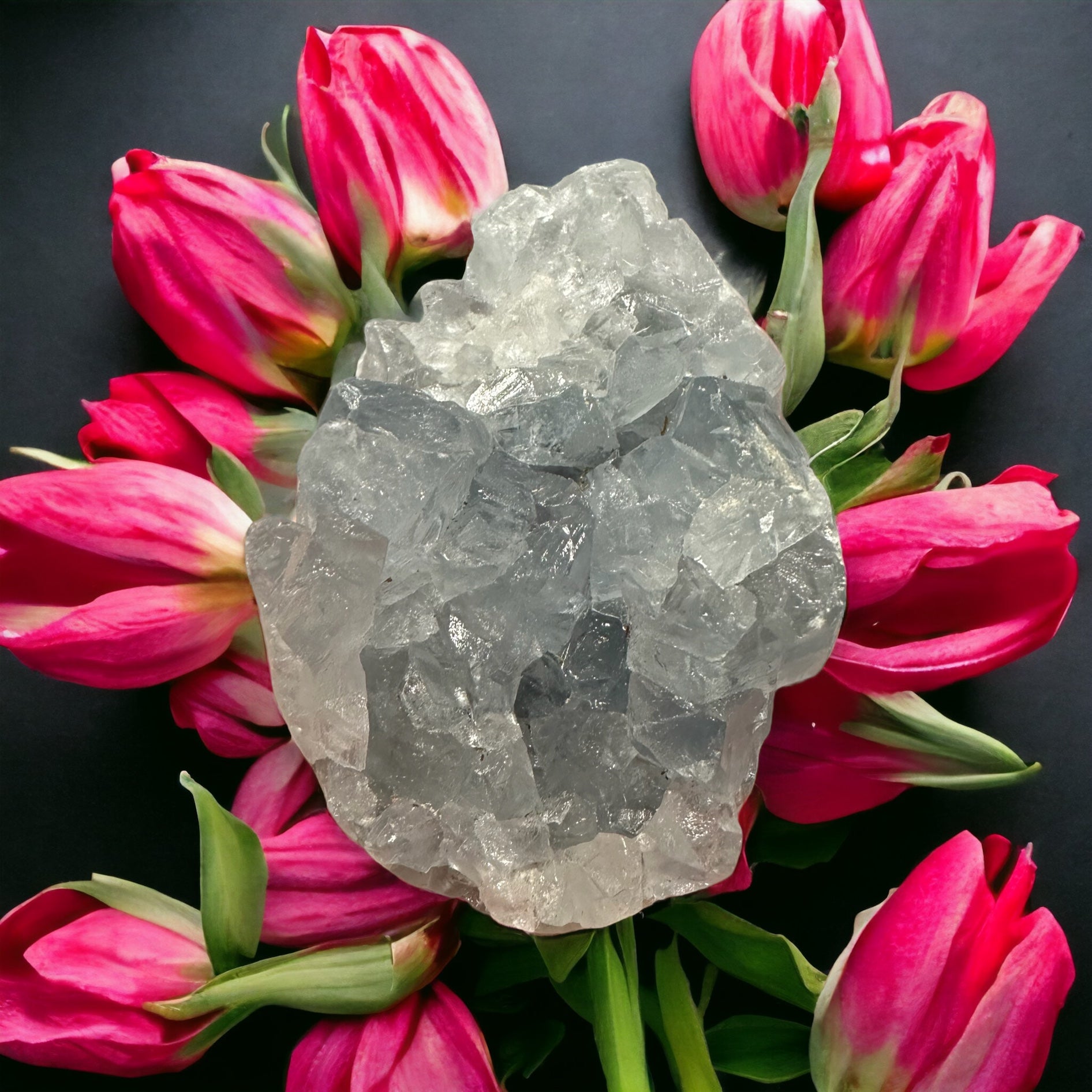 Celestite crystal cluster