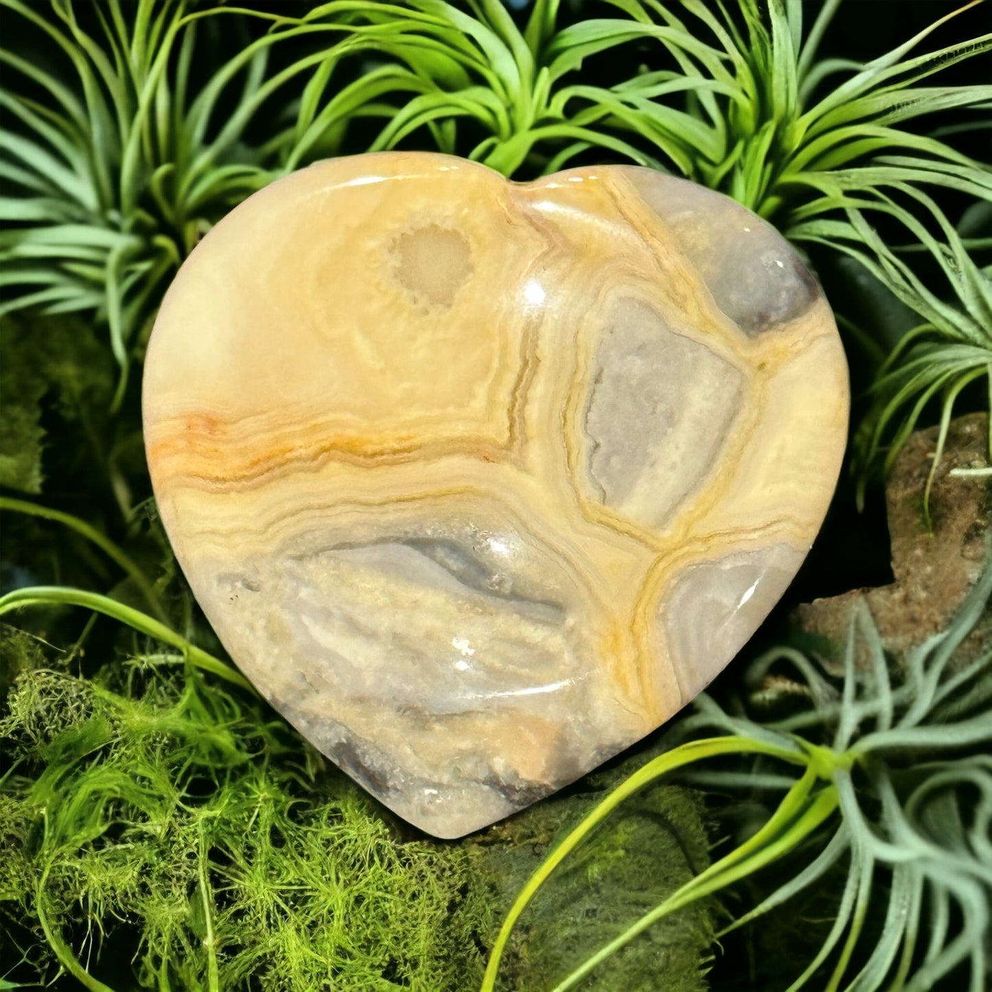 Crystal calming stone / worry stone - heart