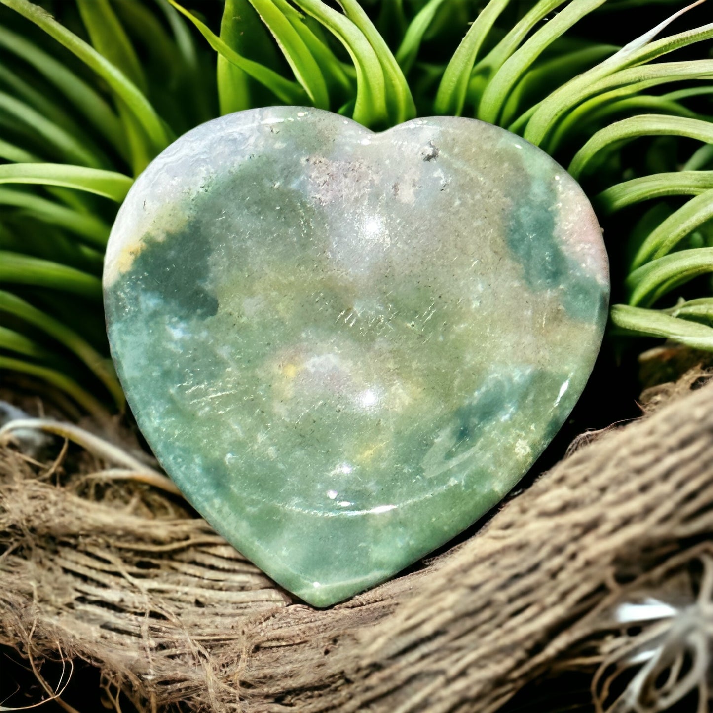 Crystal calming stone / worry stone - heart