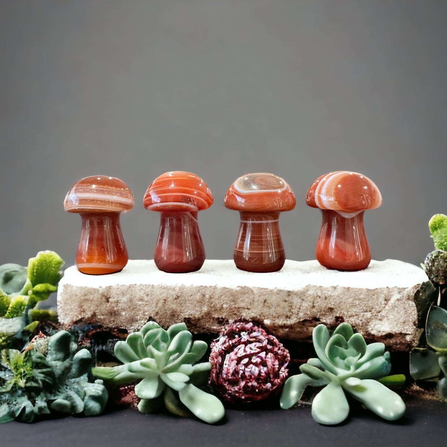 Crystal mushroom carving