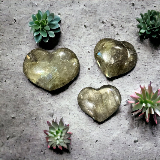 Labradorite crystal heart