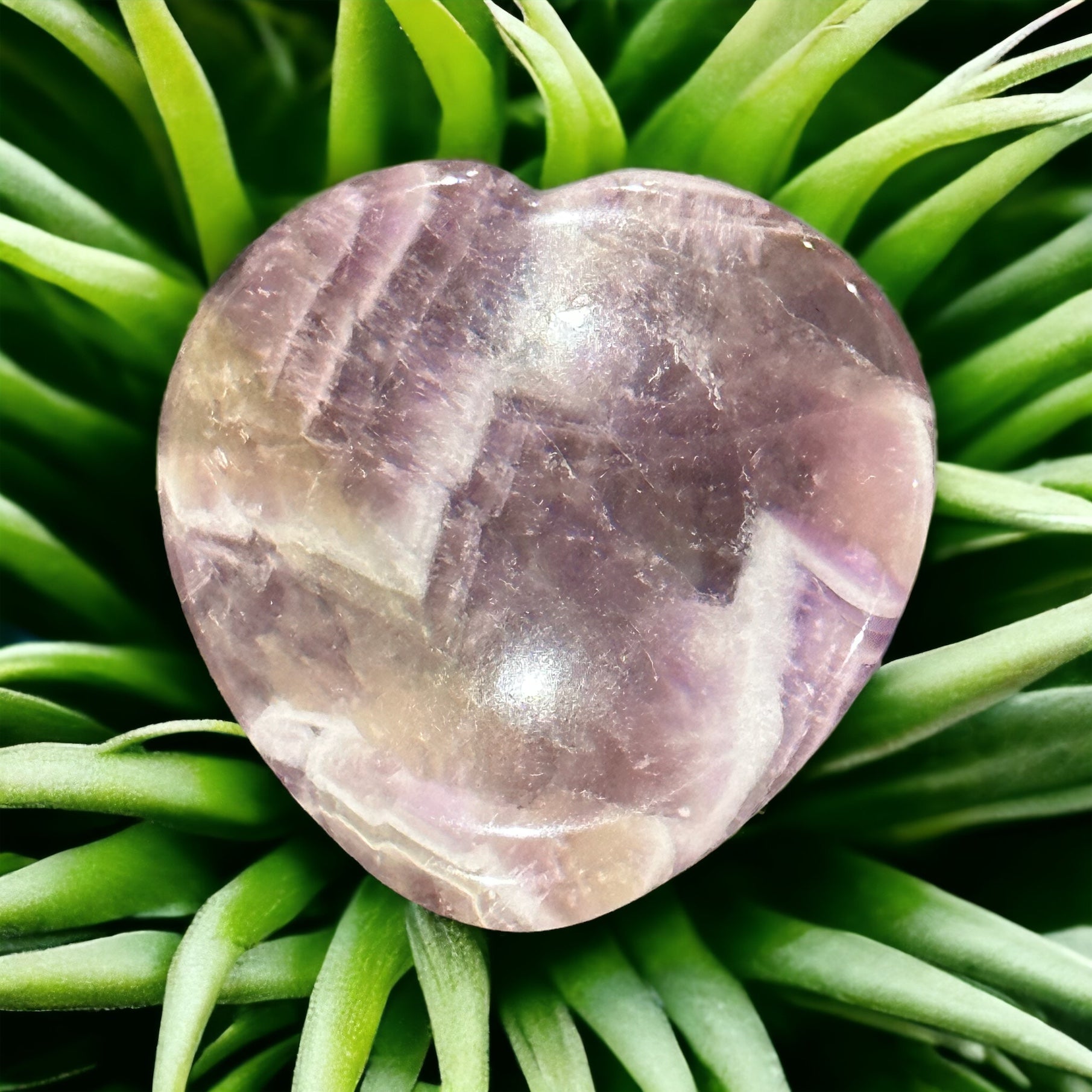 Crystal calming stone / worry stone - heart