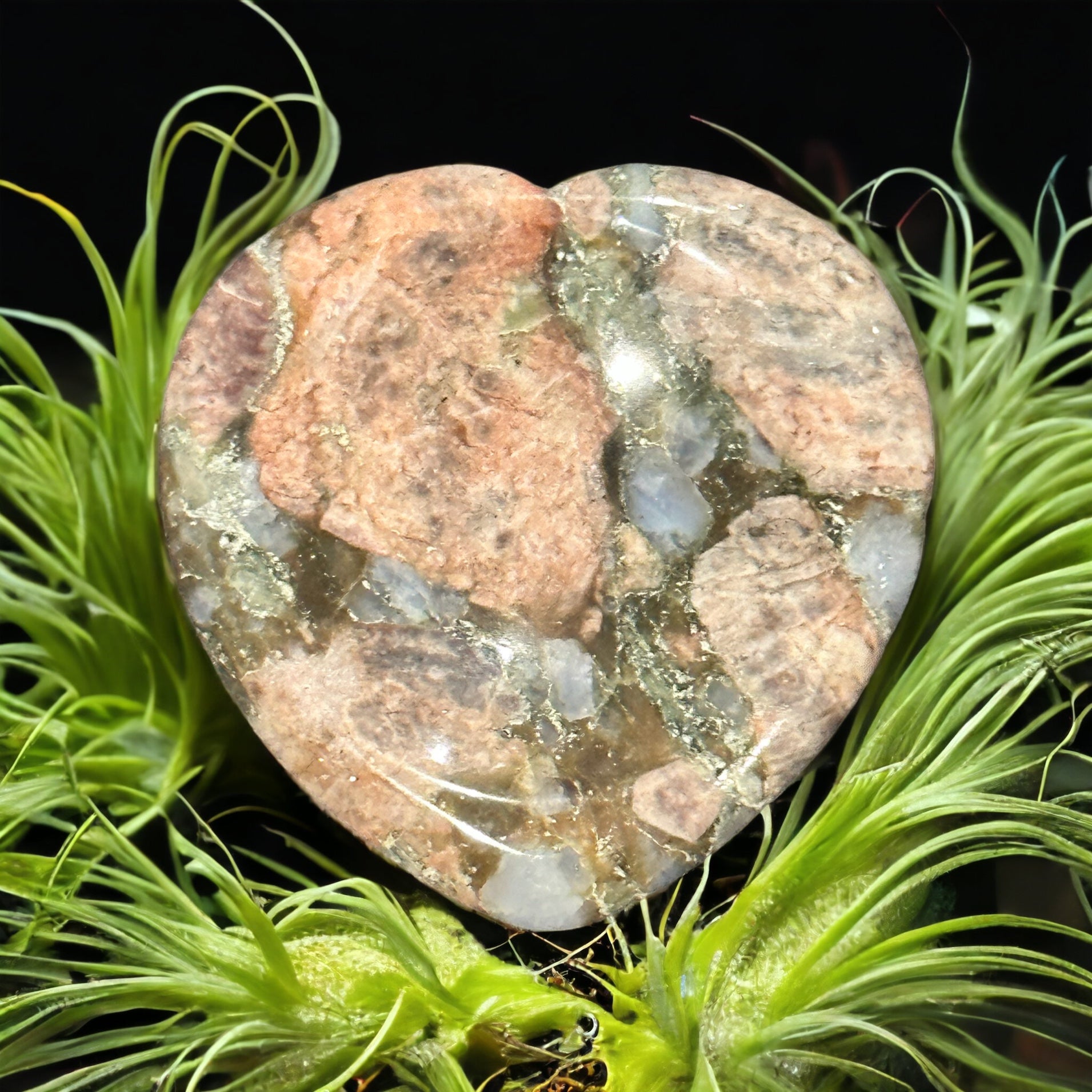 Crystal calming stone / worry stone - heart