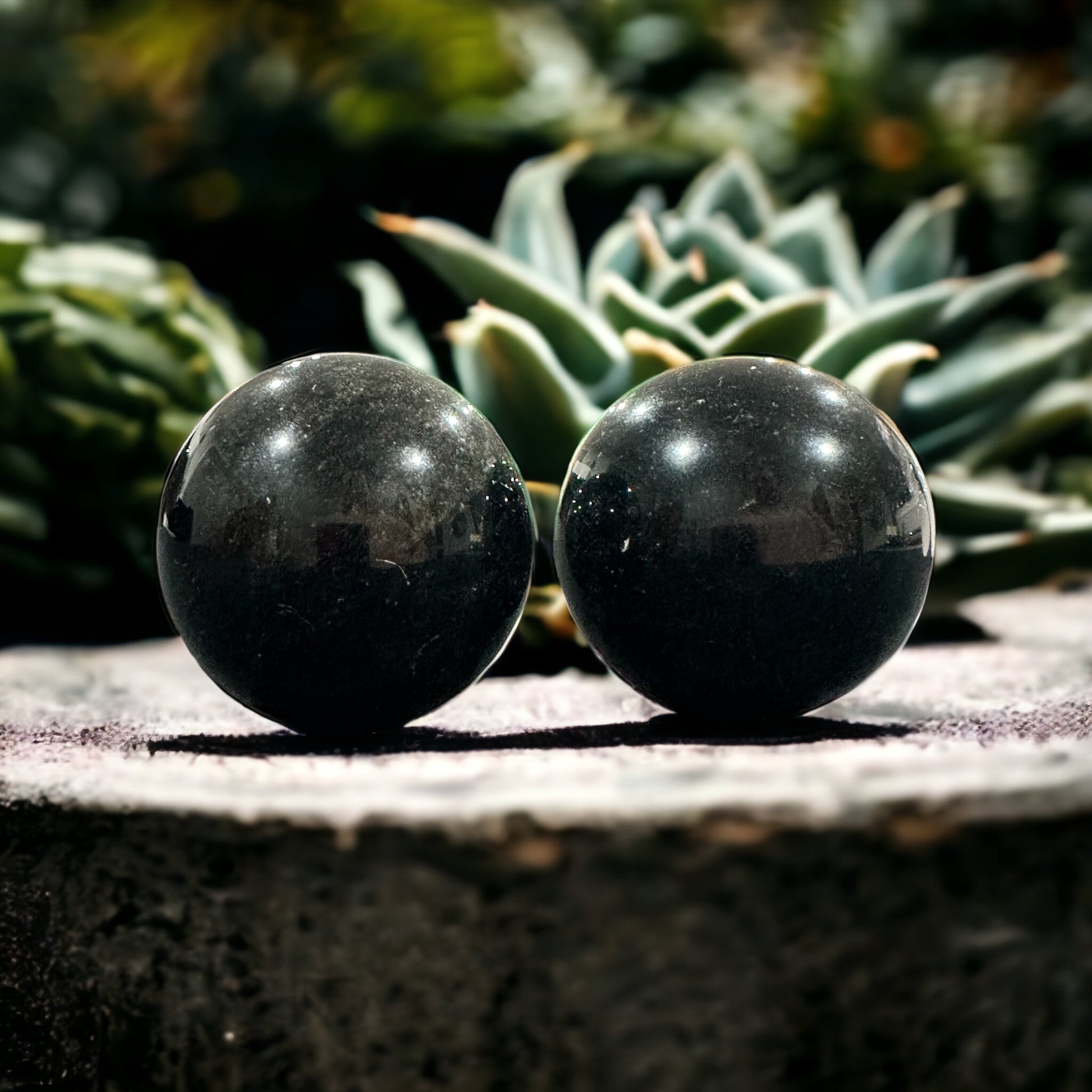 Black obsidian sphere crystal